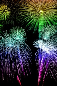 Image showing fireworks of various colours